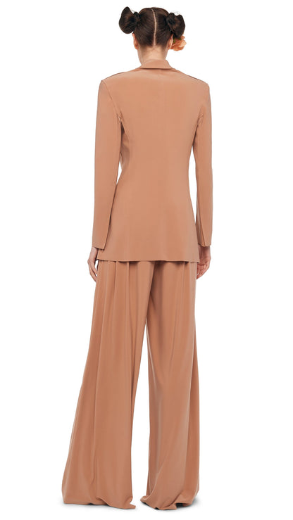 CLASSIC DOUBLE BREASTED JACKET Cappuccino | Norma Kamali Women