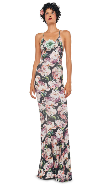 LOW BACK SLIP FISHTAIL GOWN Peony | Norma Kamali Women