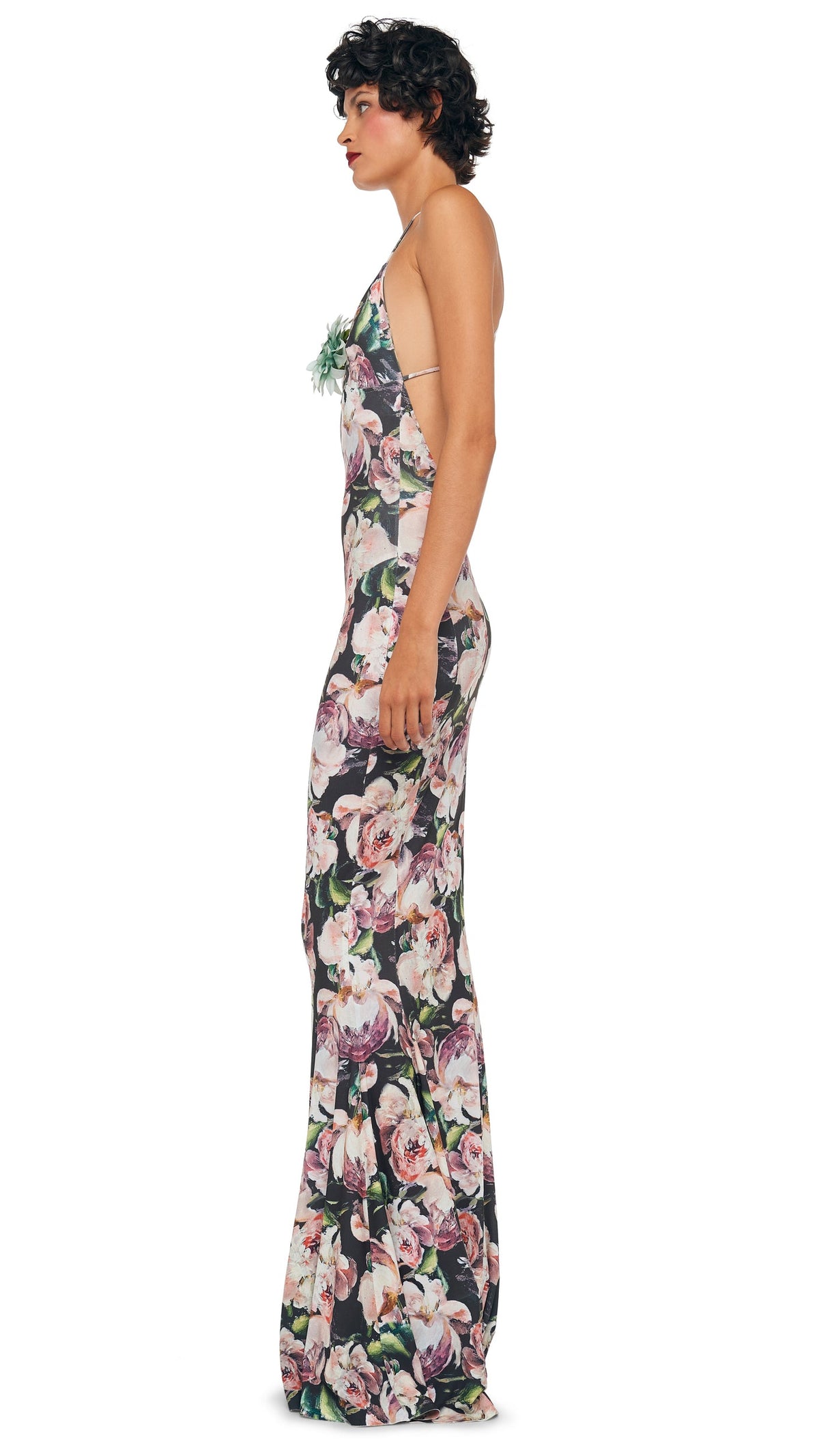LOW BACK SLIP FISHTAIL GOWN Peony | Norma Kamali Women
