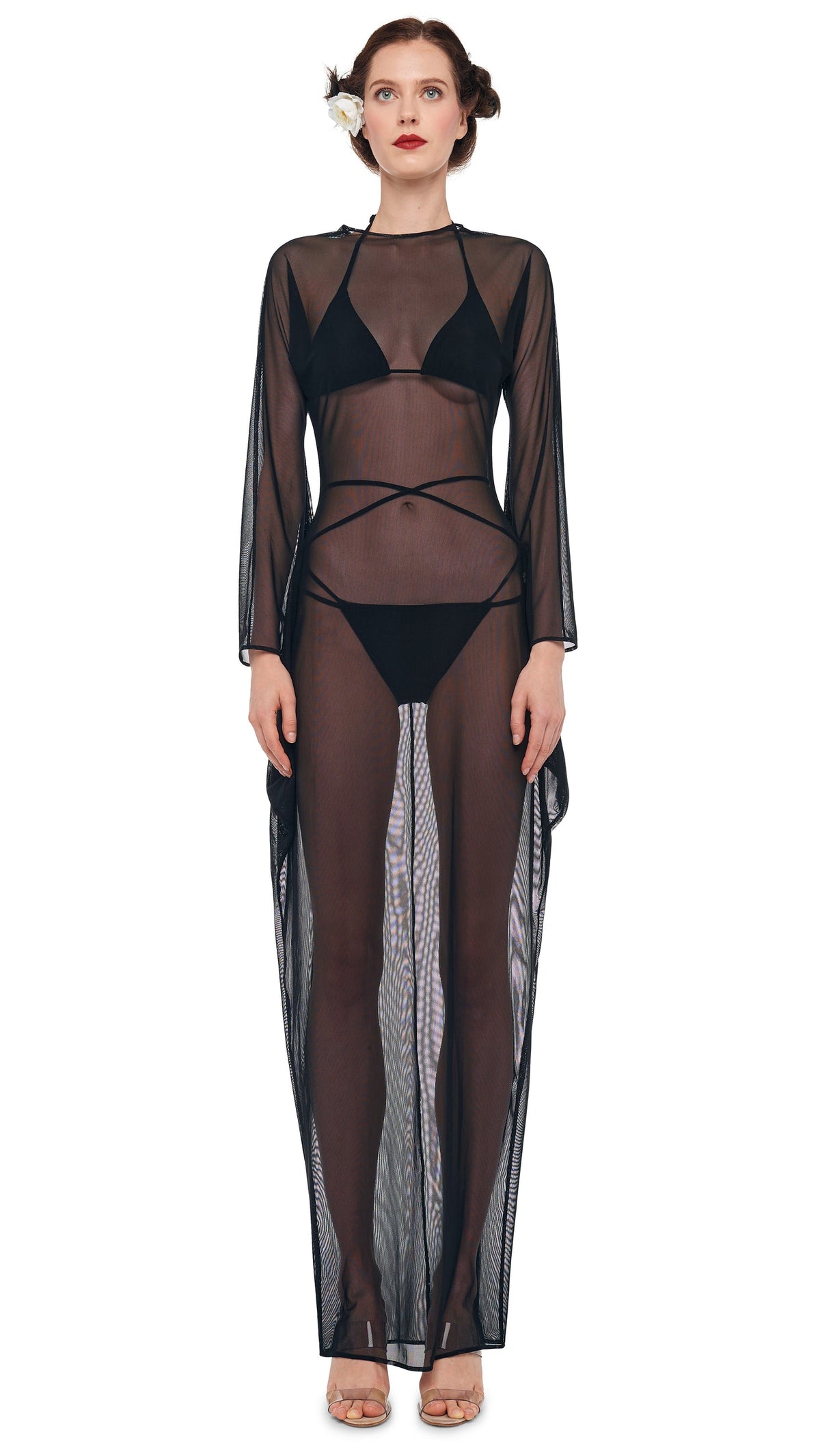 MODERN SCULPTURE GOWN Black Mesh | Norma Kamali Women