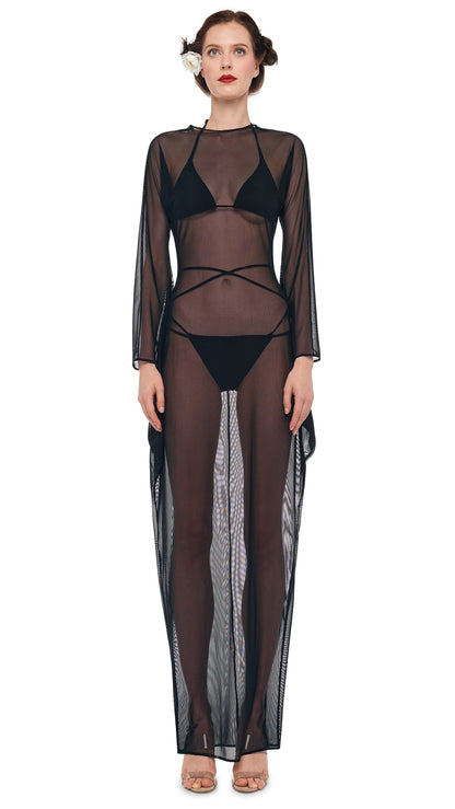 MODERN SCULPTURE GOWN Black Mesh | Norma Kamali Women
