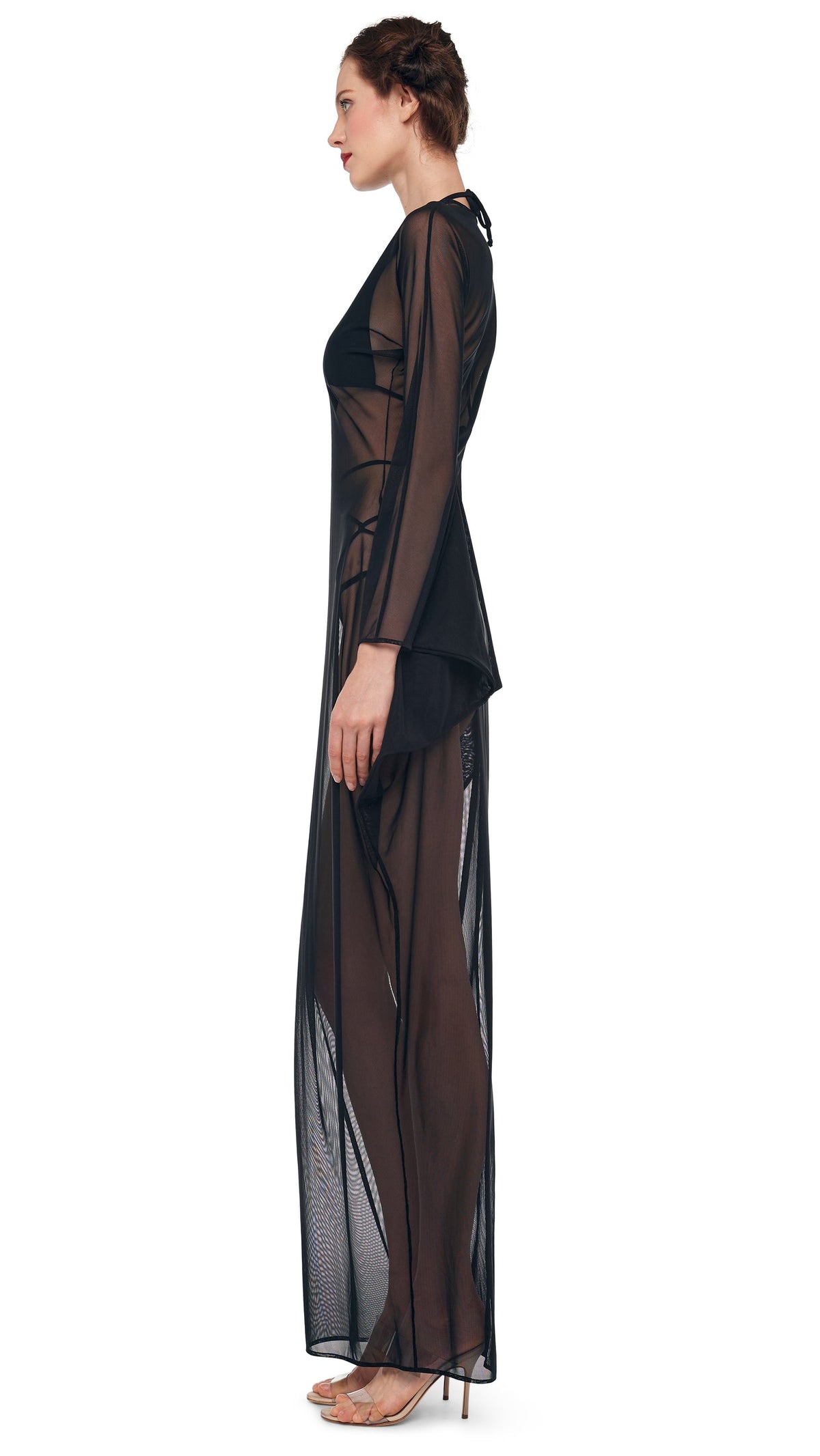 MODERN SCULPTURE GOWN Black Mesh | Norma Kamali Women