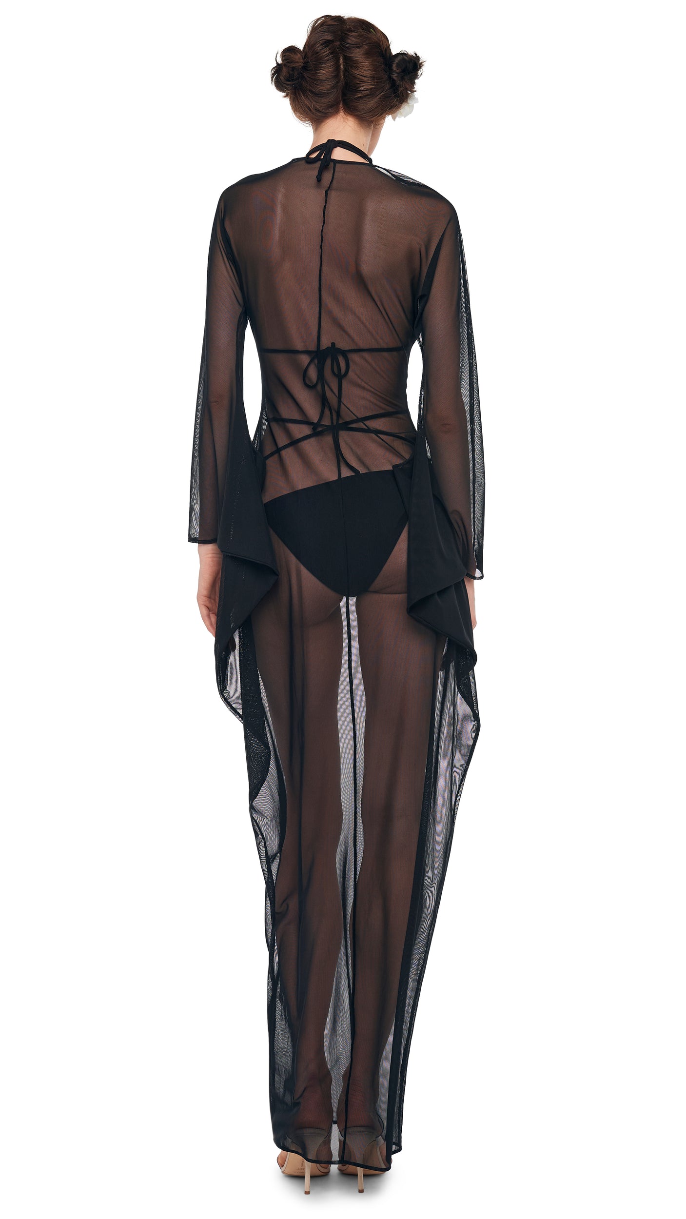 MODERN SCULPTURE GOWN Black Mesh | Norma Kamali Women
