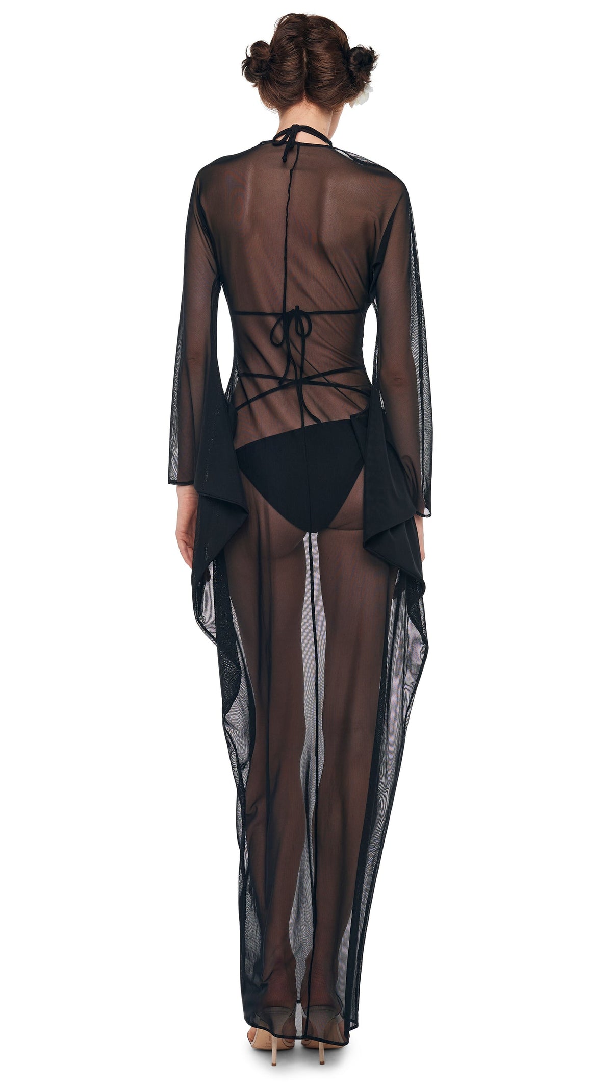 MODERN SCULPTURE GOWN Black Mesh | Norma Kamali Women