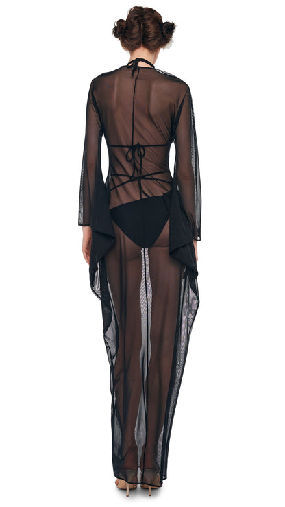 MODERN SCULPTURE GOWN Black Mesh | Norma Kamali Women