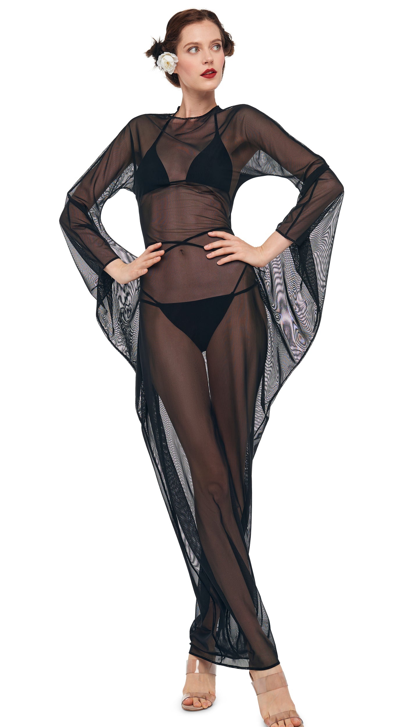 MODERN SCULPTURE GOWN Black Mesh | Norma Kamali Women