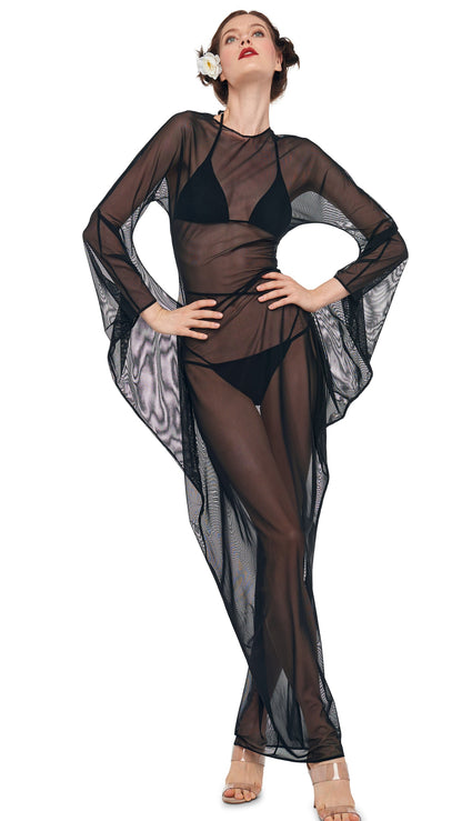 MODERN SCULPTURE GOWN Black Mesh | Norma Kamali Women