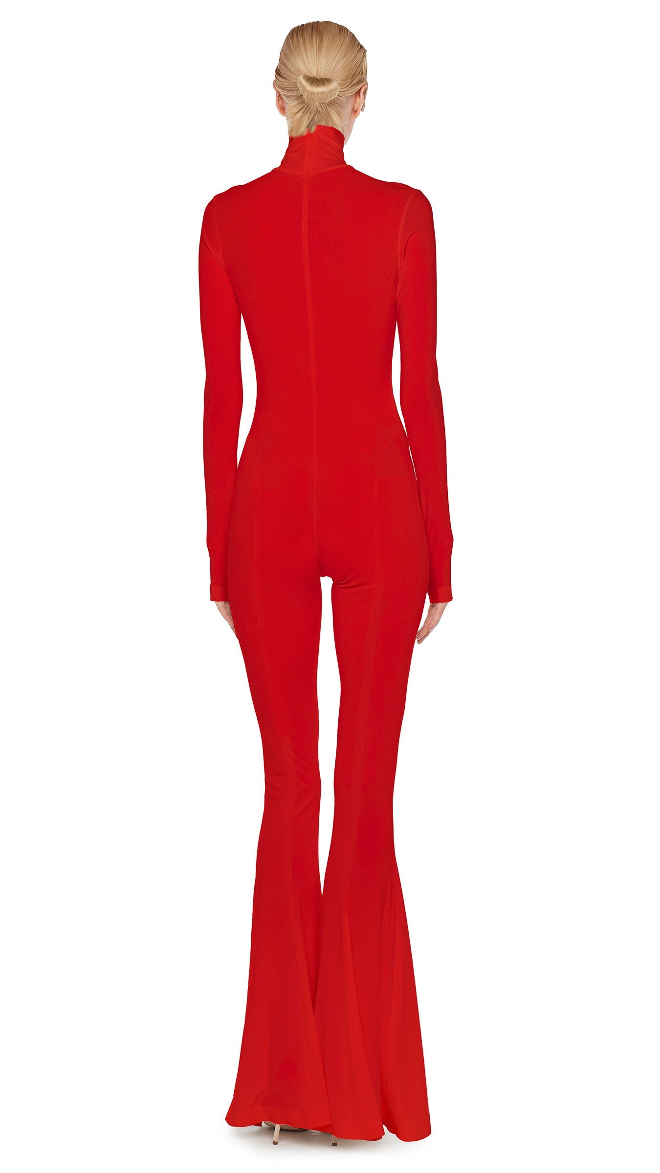 TURTLENECK FISHTAIL JUMPSUIT Tiger Red | Norma Kamali Women