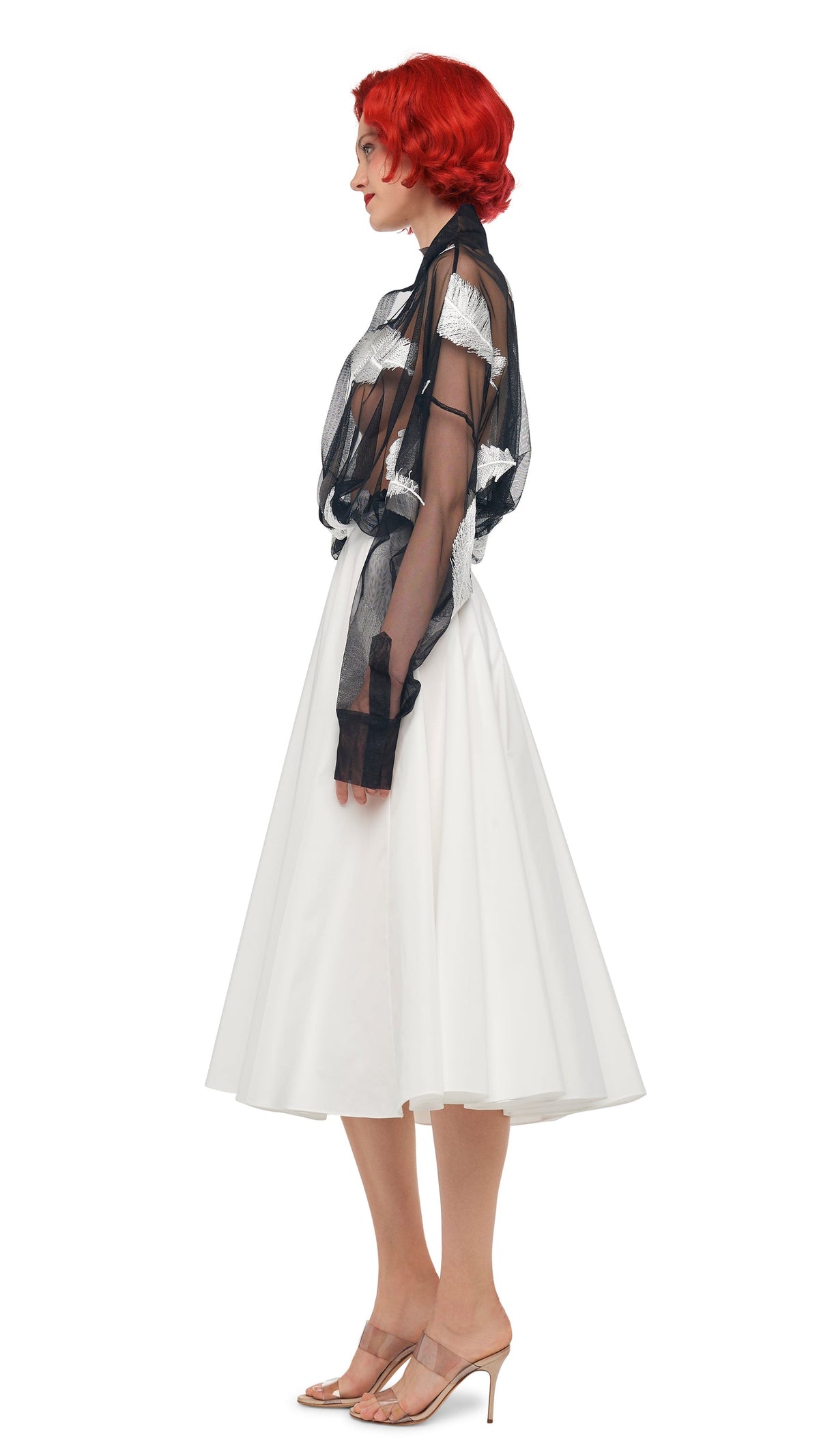 FLARED SKIRT TO MIDCALF Snow White | Norma Kamali Women