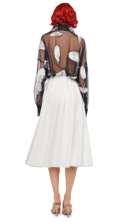 FLARED SKIRT TO MIDCALF Snow White | Norma Kamali Women