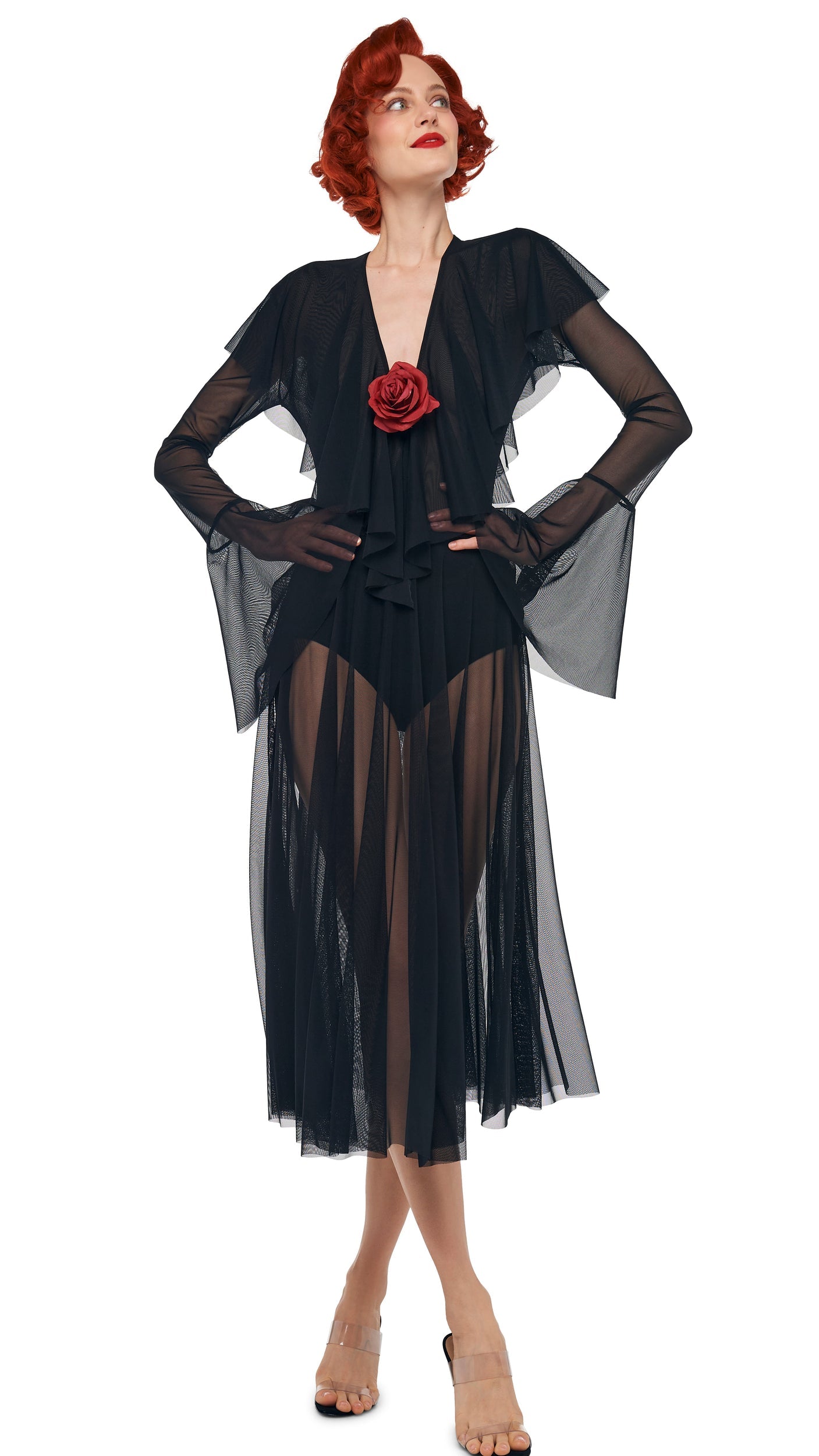 FLARED SKIRT TO MIDCALF W/ PANTY Black | Norma Kamali Women
