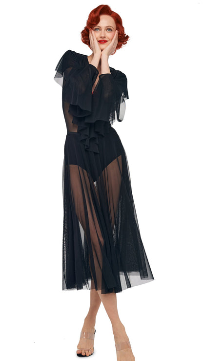 FLARED SKIRT TO MIDCALF W/ PANTY Black | Norma Kamali Women