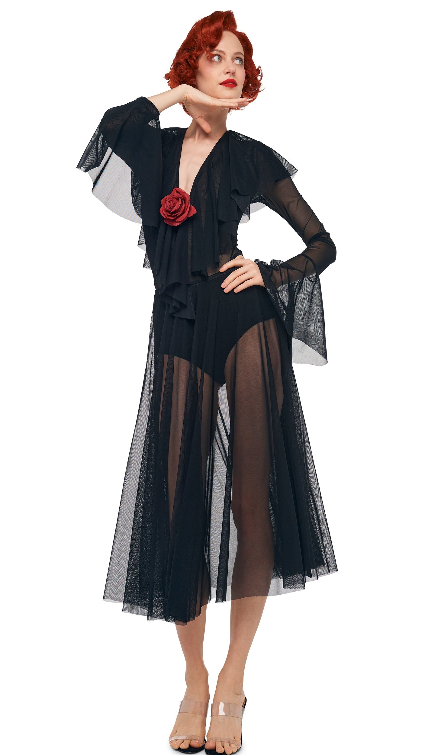 FLARED SKIRT TO MIDCALF W/ PANTY Black | Norma Kamali Women