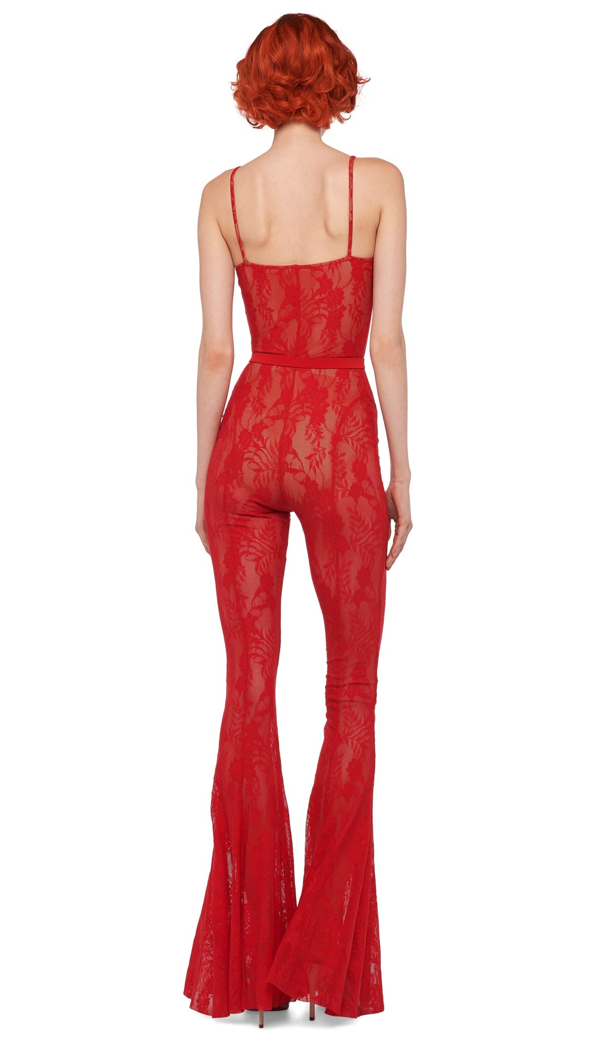 UNDERWIRE FISHTAIL JUMPSUIT W/ BODYSUIT Tiger Red | Norma Kamali Women