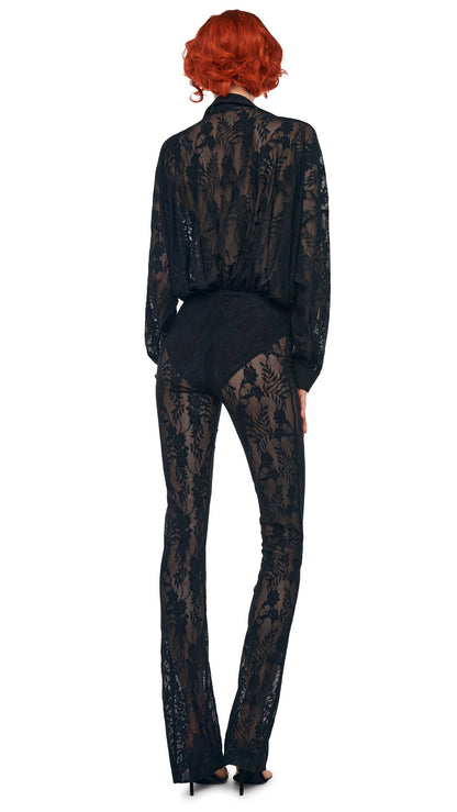 SUPER OS BF NK SHIRT BODYSUIT Black | Norma Kamali Women