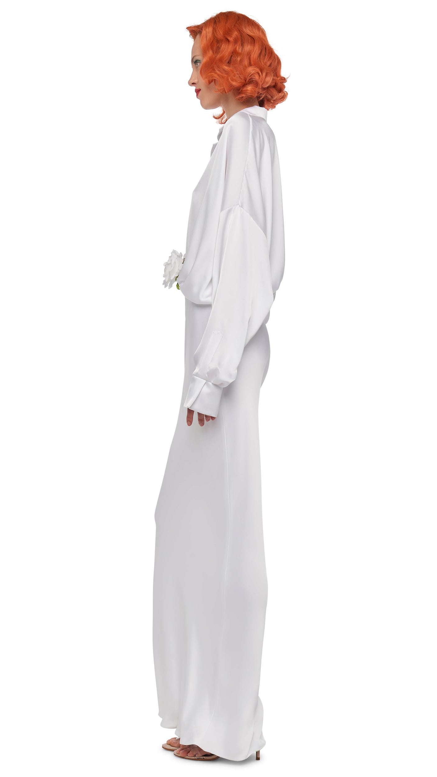 SUPER OS BF NK SHIRT BODYSUIT Snow White | Norma Kamali Women