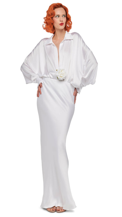 SUPER OS BF NK SHIRT BODYSUIT Snow White | Norma Kamali Women