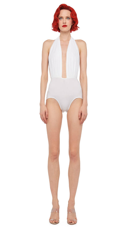 HALTER BODYSUIT Snow White | Norma Kamali Women