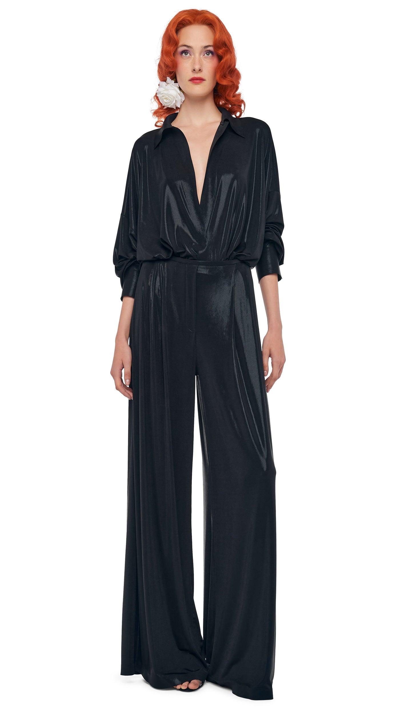 SUPER OS BF NK SHIRT BODYSUIT Black | Norma Kamali Women