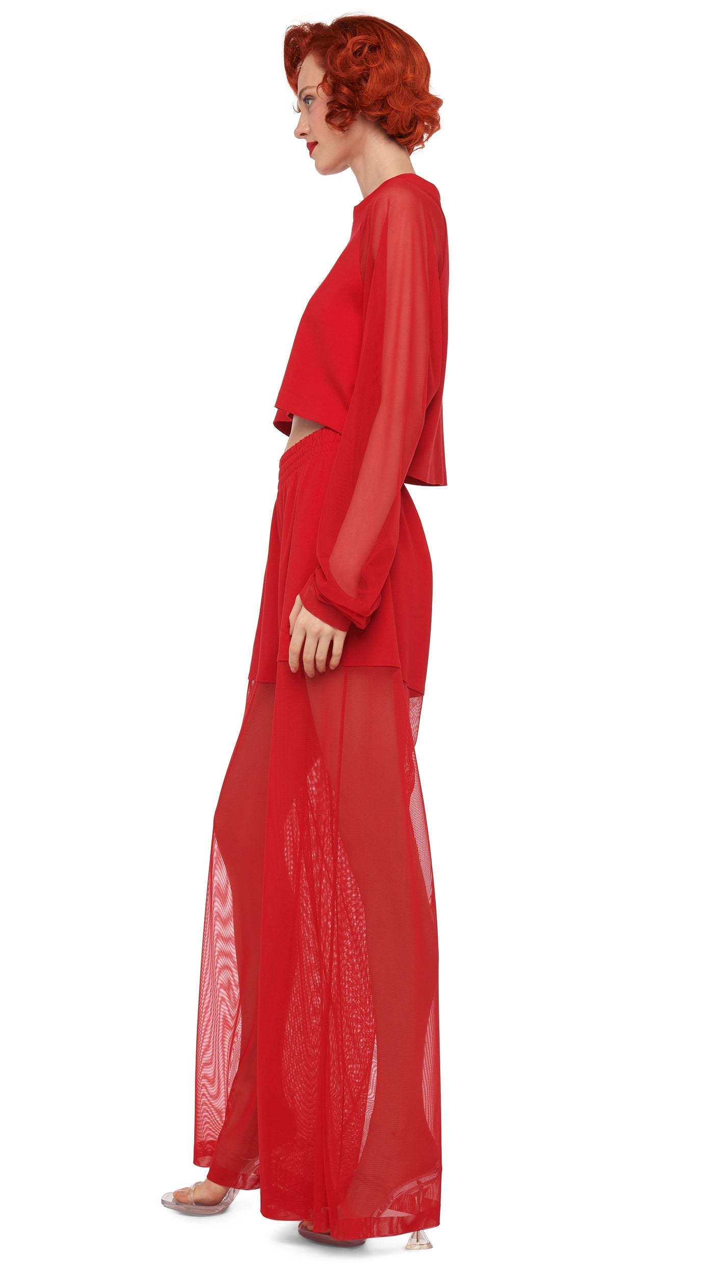 BF ELEPHANT SWEATPANT W/ MESH Tiger Red | Norma Kamali Women