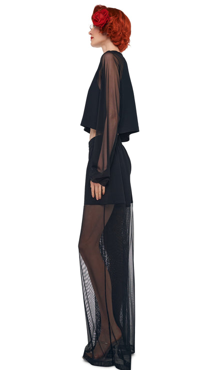 BF ELEPHANT SWEATPANT W/ MESH Black | Norma Kamali Women