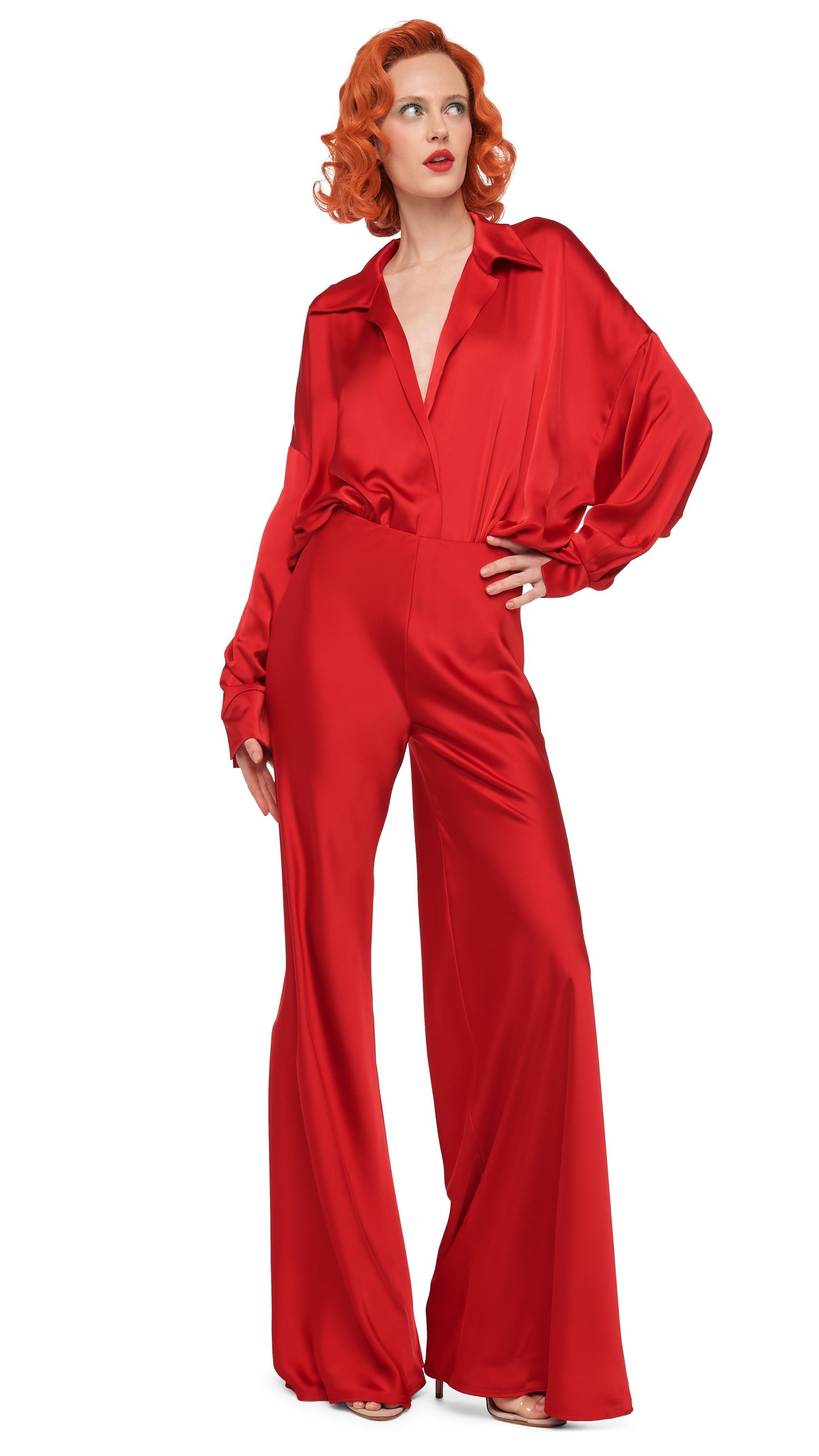 BIAS ELEPHANT PANT Tiger Red | Norma Kamali Women