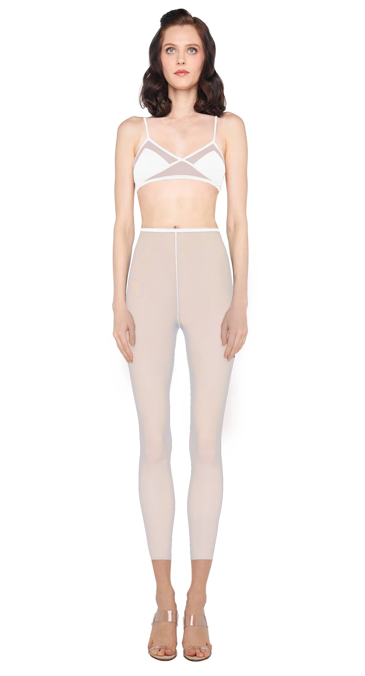 LONG LEGGING W/O WAISTBAND Snow White | Norma Kamali Women