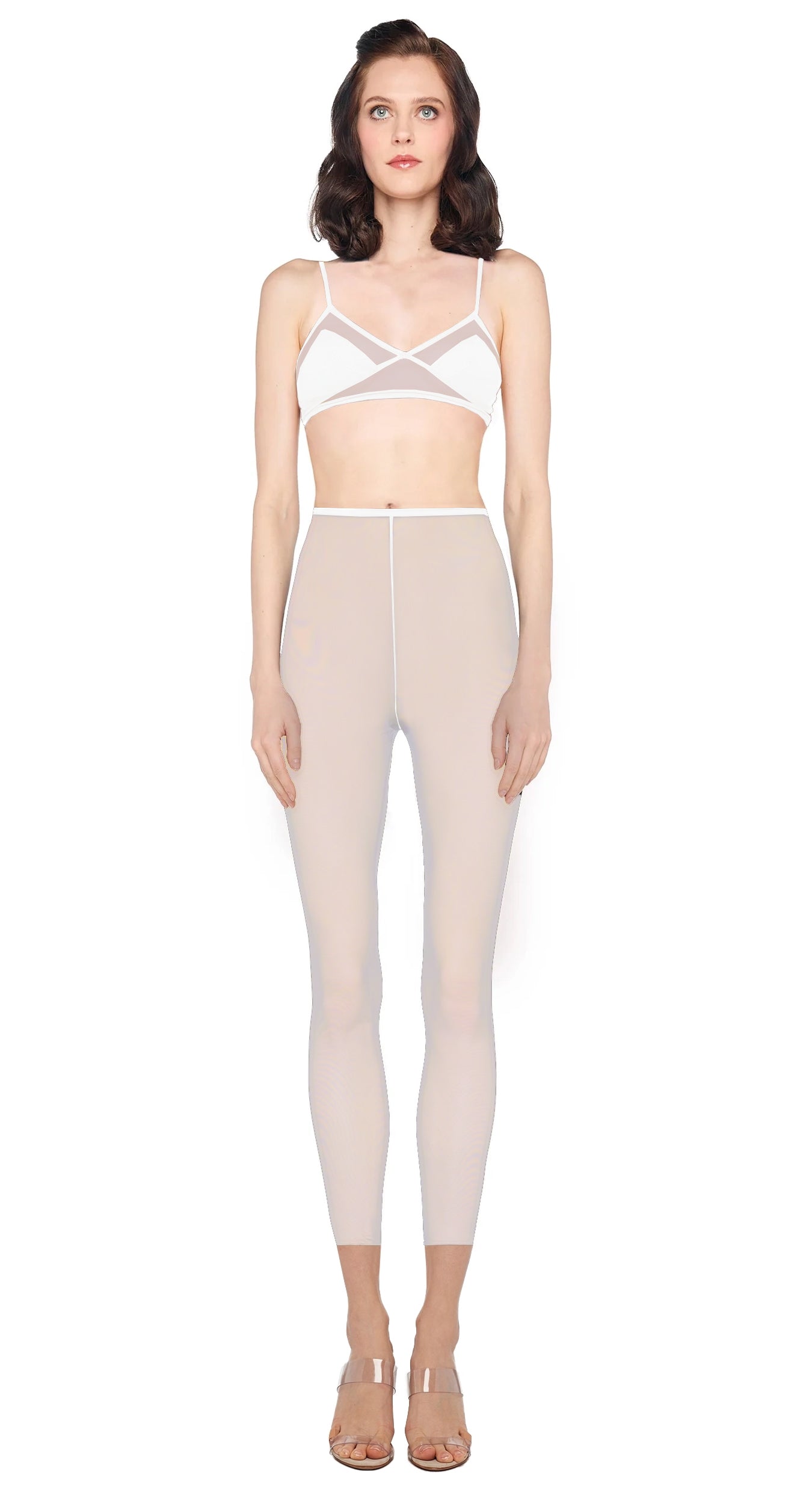 LONG LEGGING W/O WAISTBAND Snow White | Norma Kamali Women