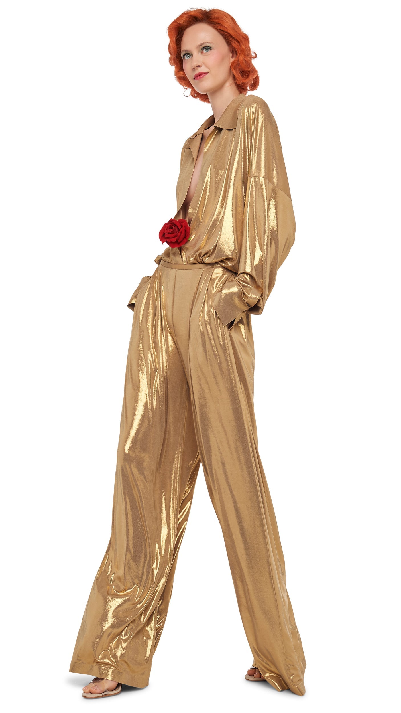 MENS PLEAT PANT Gold | Norma Kamali Women