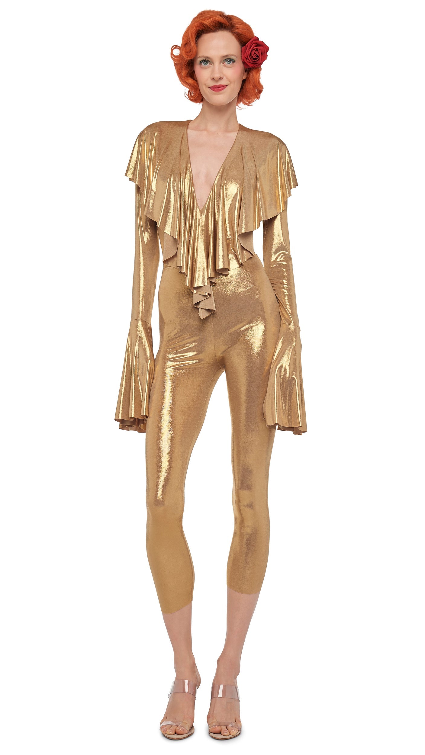 CROPPED LEGGING W/O WAISTBAND Gold | Norma Kamali Women