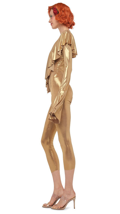 CROPPED LEGGING W/O WAISTBAND Gold | Norma Kamali Women