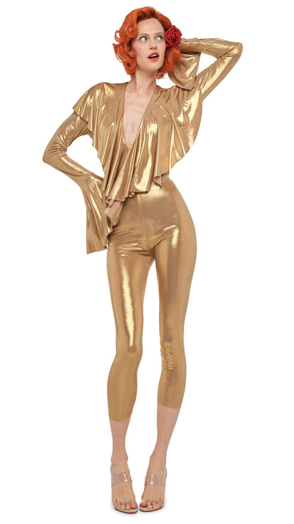 CROPPED LEGGING W/O WAISTBAND Gold | Norma Kamali Women