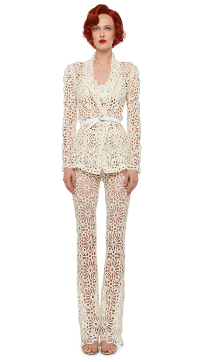 CLASSIC SINGLE BREASTED JACKET Cream | Norma Kamali Women