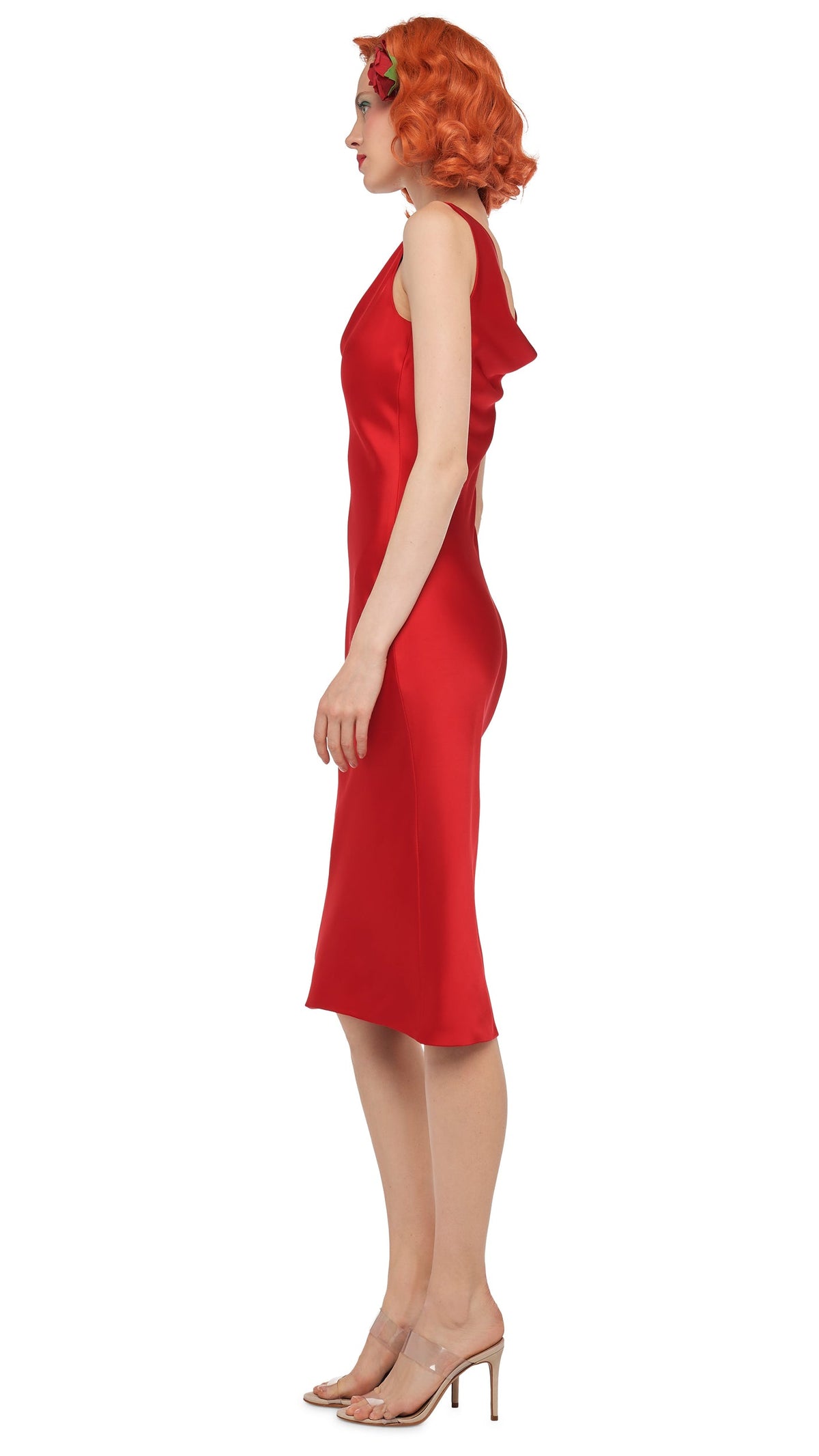MARIA DRESS BELOW KNEE Tiger Red | Norma Kamali Women