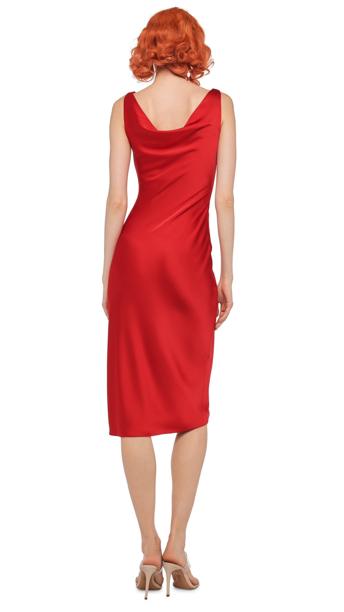MARIA DRESS BELOW KNEE Tiger Red | Norma Kamali Women