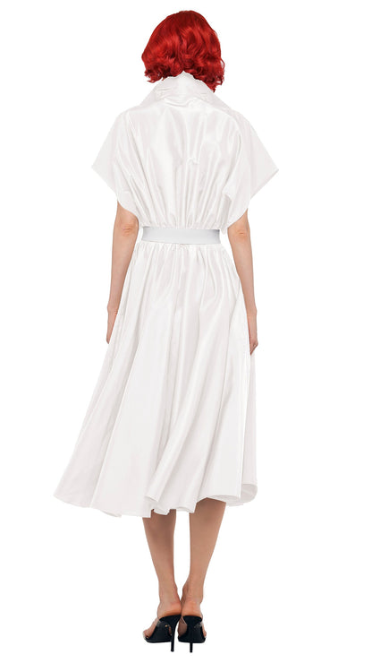SUPER OS SLEEVELESS BF NK SHIRT FLARED DRESS Snow White | Norma Kamali Women