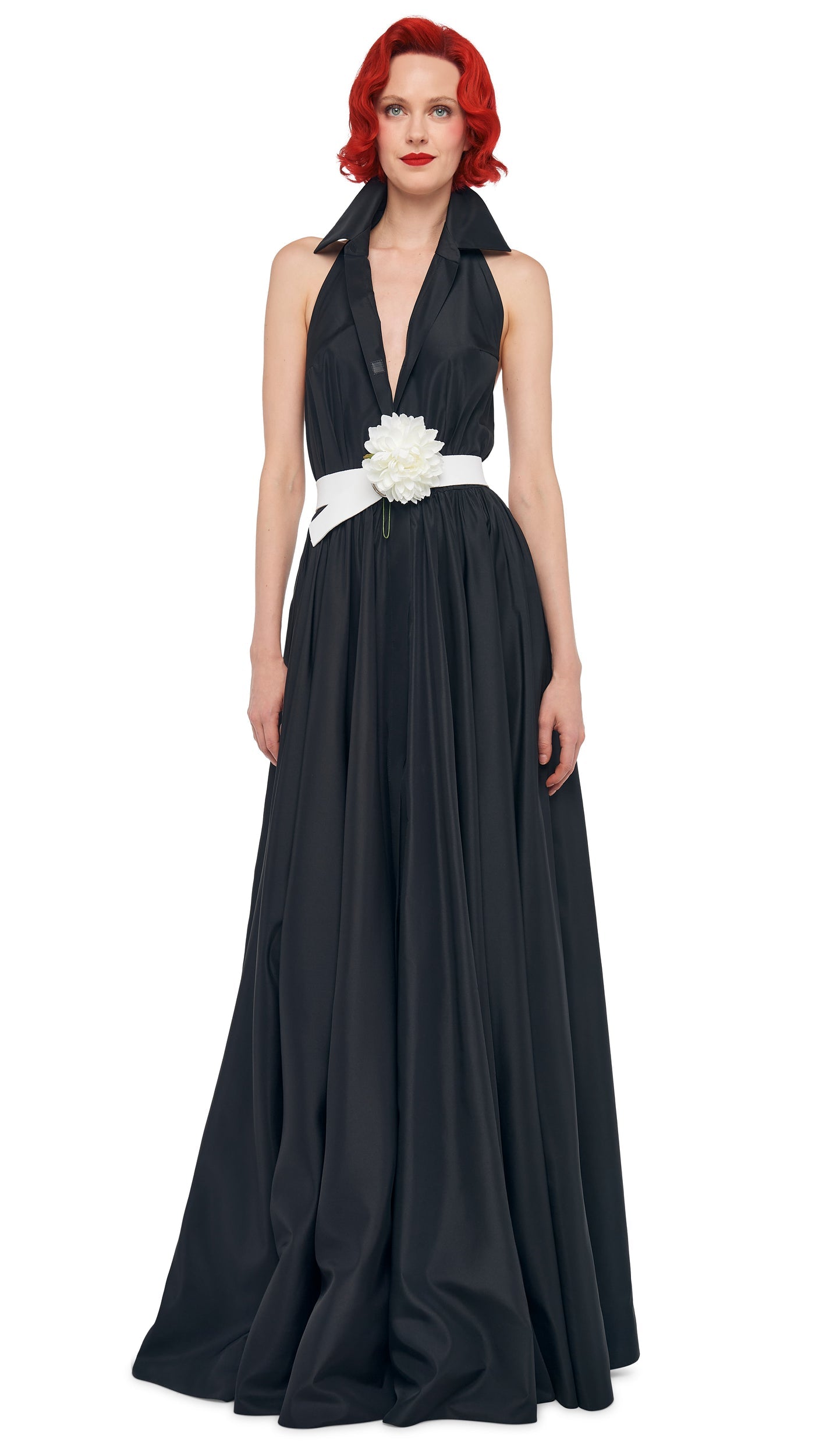 NK HALTER FLARED GOWN Black | Norma Kamali Women