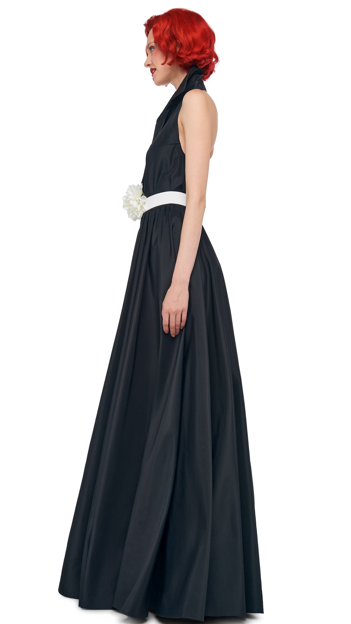 NK HALTER FLARED GOWN Black | Norma Kamali Women