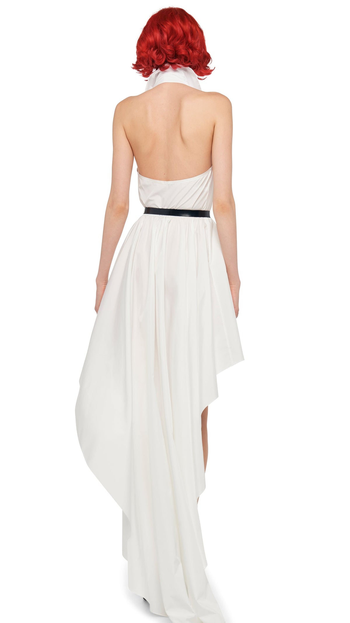 HI LOW NK HALTER FLARED DRESS Snow White | Norma Kamali Women