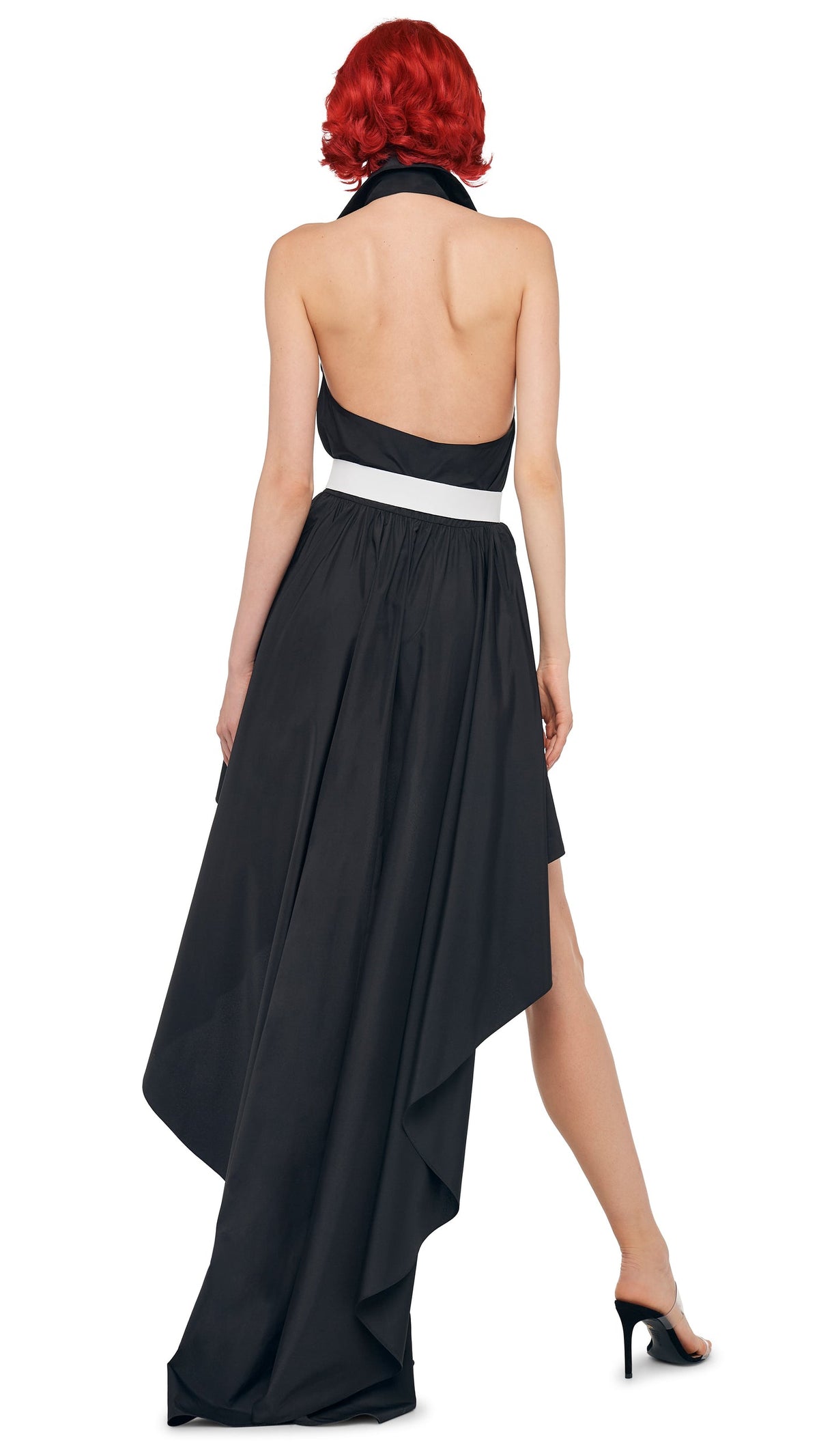 HI LOW NK HALTER FLARED DRESS Black | Norma Kamali Women
