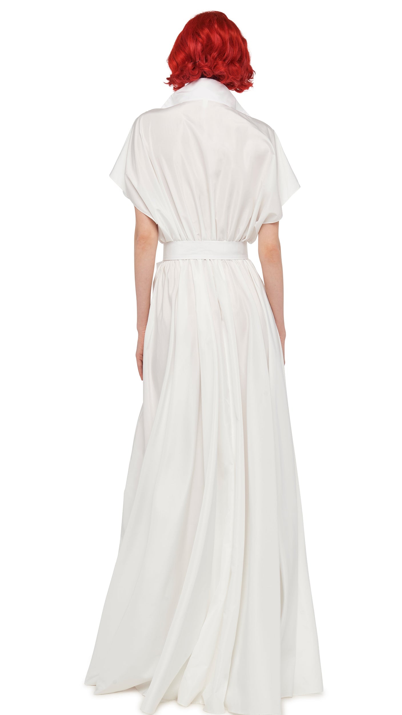 SUPER OS SLEEVELESS BF NK SHIRT FLARED GOWN Snow White | Norma Kamali Women