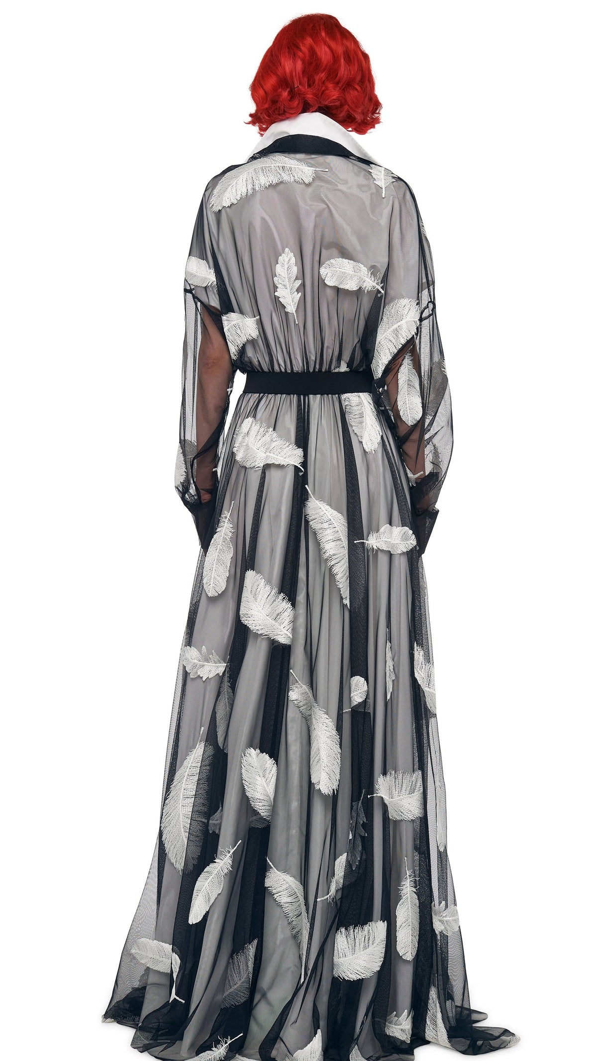 SUPER OS BF NK SHIRT FLARED GOWN Black/White | Norma Kamali Women
