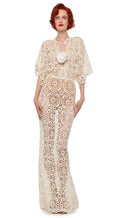 OBIE GOWN Cream | Norma Kamali Women