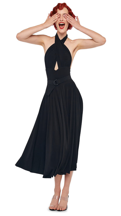 CROSS HALTER MIO Black | Norma Kamali Women