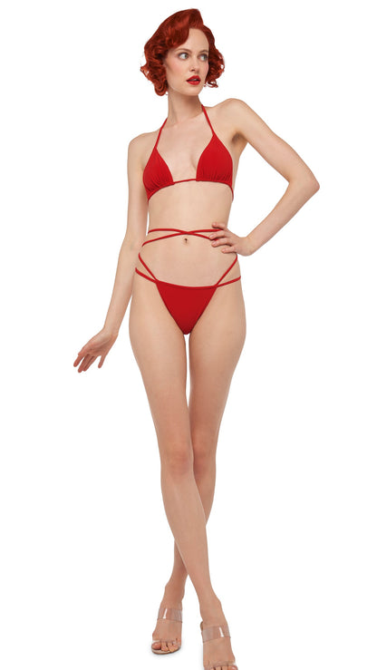 CRISS CROSS BRA / BOTTOM Tiger Red | Norma Kamali Women