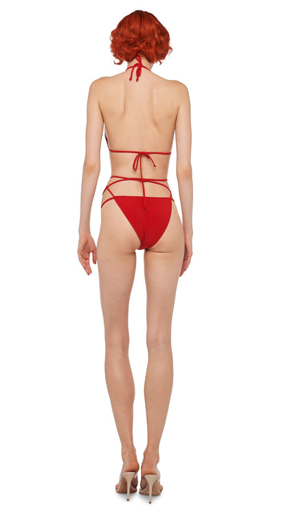 CRISS CROSS BRA / BOTTOM Tiger Red | Norma Kamali Women