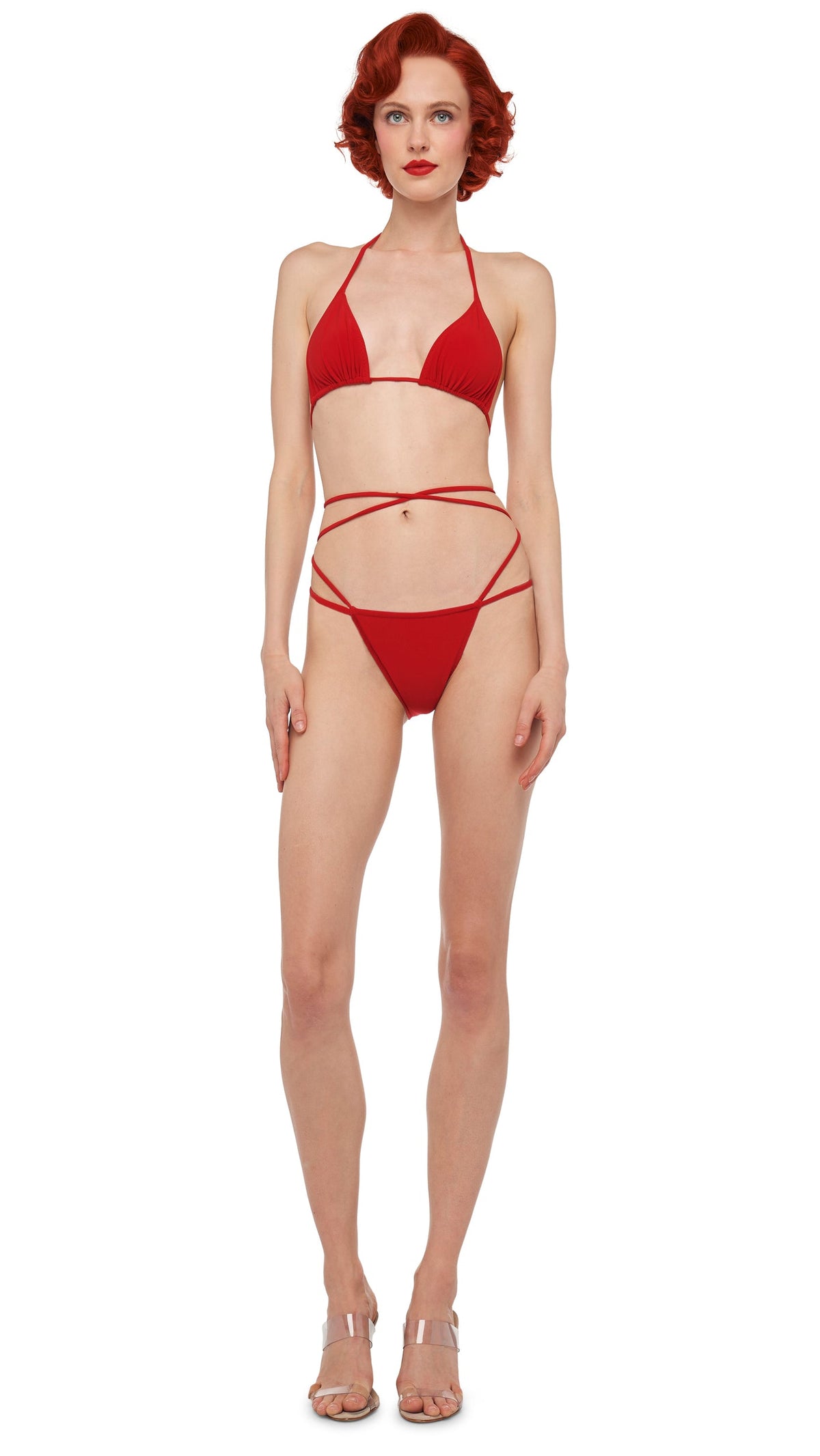 CRISS CROSS BRA / BOTTOM Tiger Red | Norma Kamali Women