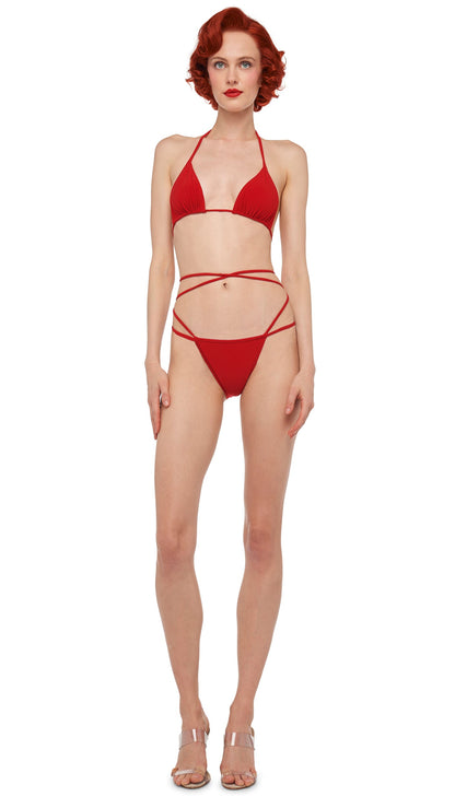 CRISS CROSS BRA / BOTTOM Tiger Red | Norma Kamali Women
