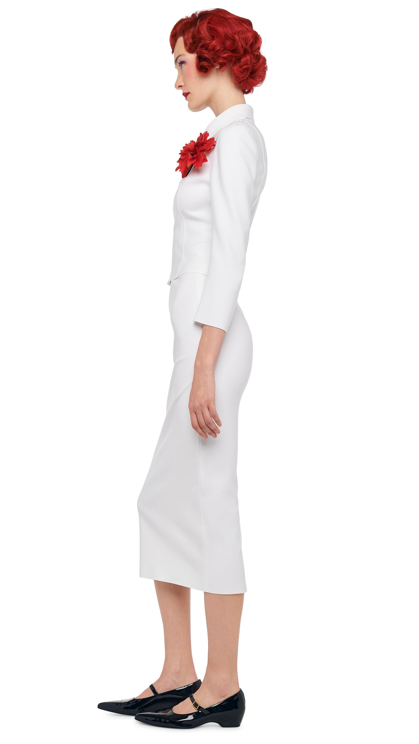 STRAIGHT SKIRT TO MIDCALF Snow White | Norma Kamali Women