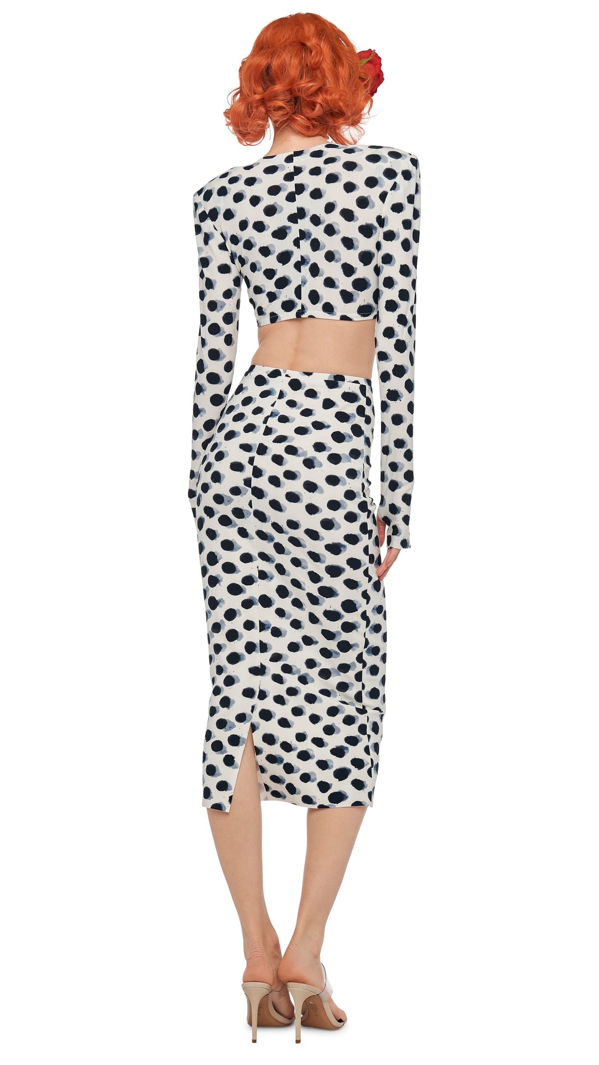 STRAIGHT SKIRT TO MIDCALF Paint Dots | Norma Kamali Women